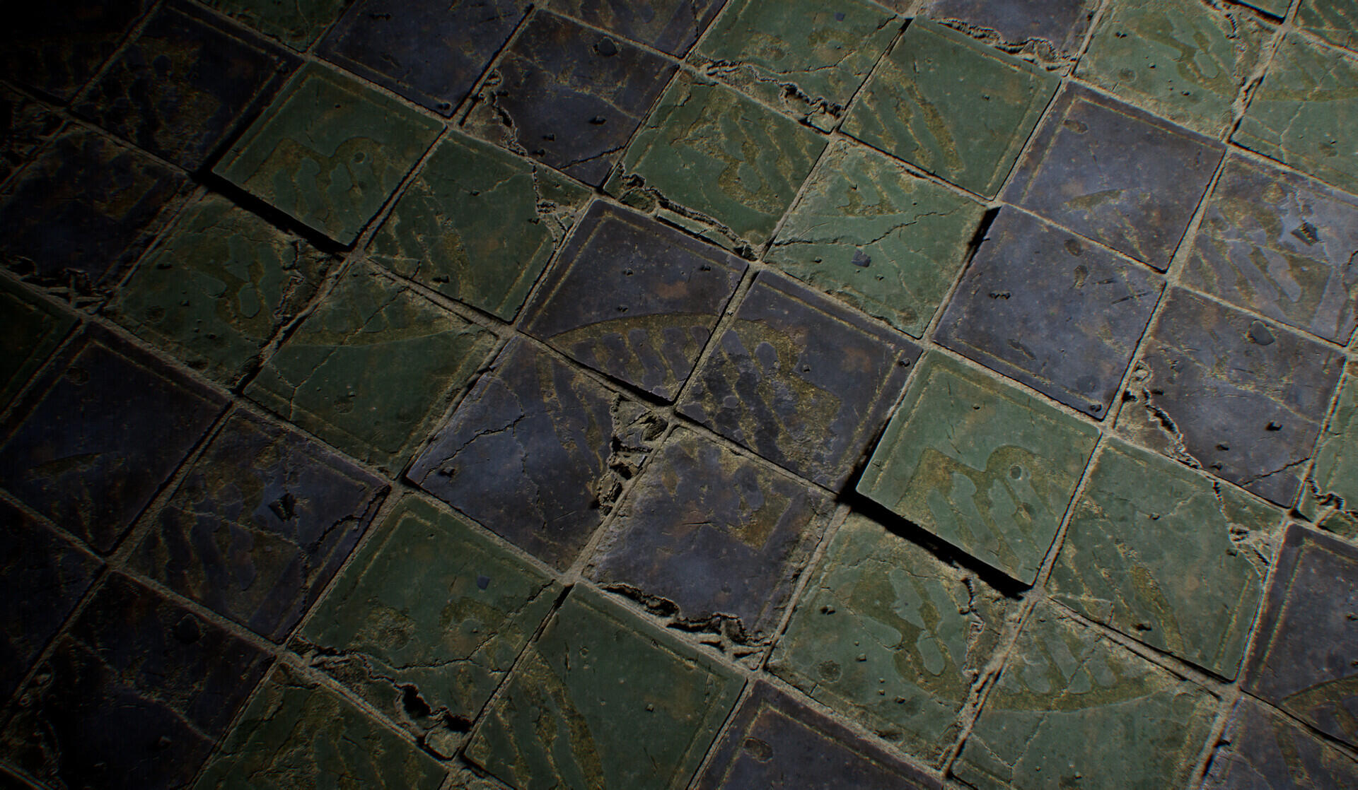 Aged Green and Blue Slate Material